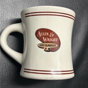 A&W Coffee Mug Allen & Wright Classic Roast Bilingual Ceramic 12Oz. 4" tall